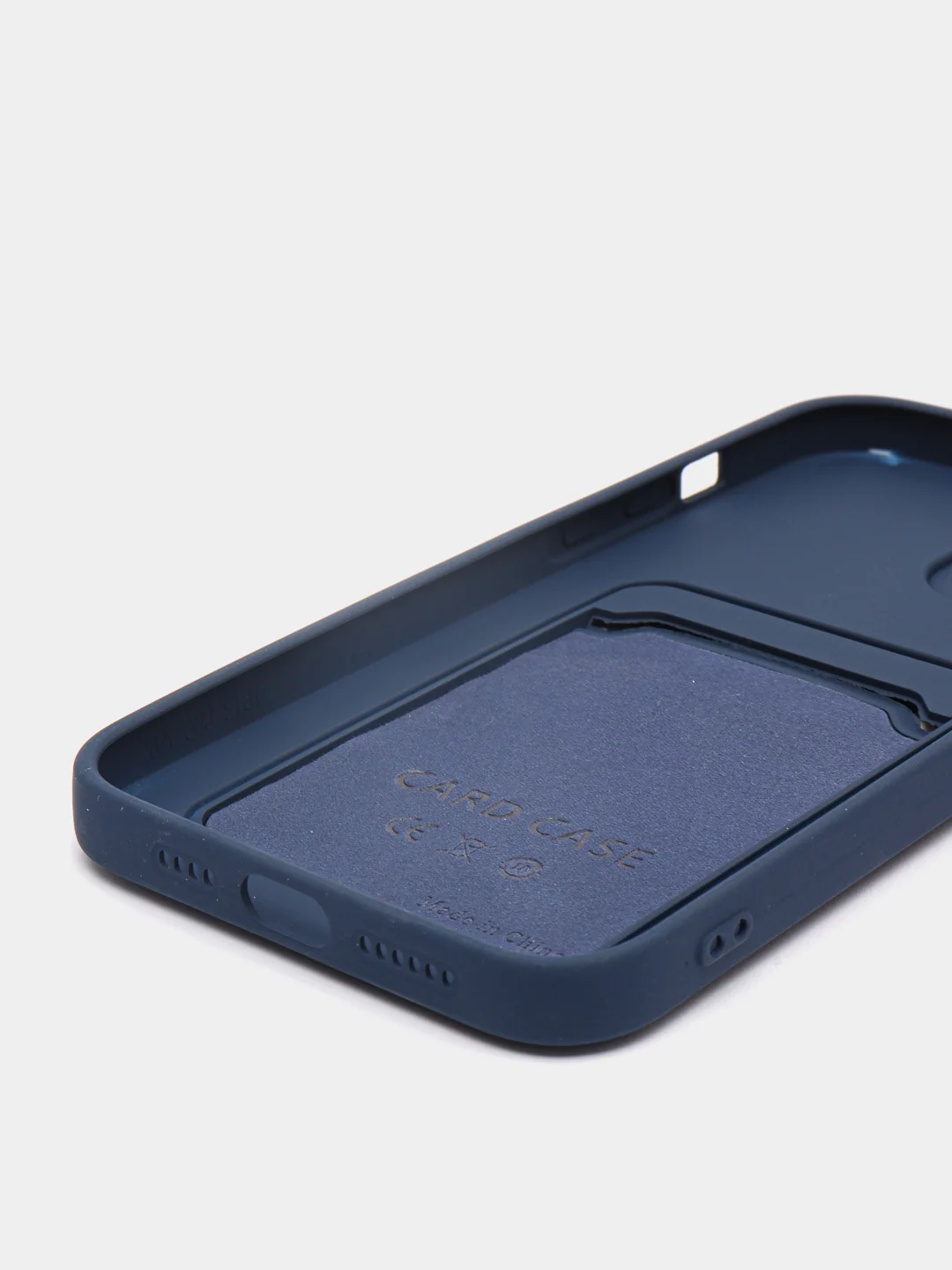 Синий чехол с карманом для карты и мягкой вставкой для iPhone 13, 13 Pro, 13 Pro Max