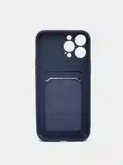 Синий чехол с карманом для карты и мягкой вставкой для iPhone 13, 13 Pro, 13 Pro Max