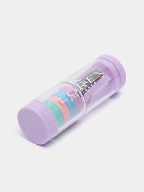 Точилка - тубус с ластиком LOREX MULTI COTTON CLOUD