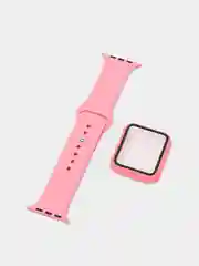 Розовый ремешок, бампер и стекло Apple Watch Classic 38 40 42 44 mm Series 1, 2, 3, 4, 5, 6, SE