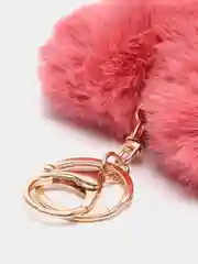 Коралловый брелок меховой в форме сердца, брелок на сумку, на рюкзак