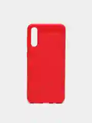 Красный чехол Samsung A50 / A30S имитация под карбон и металл