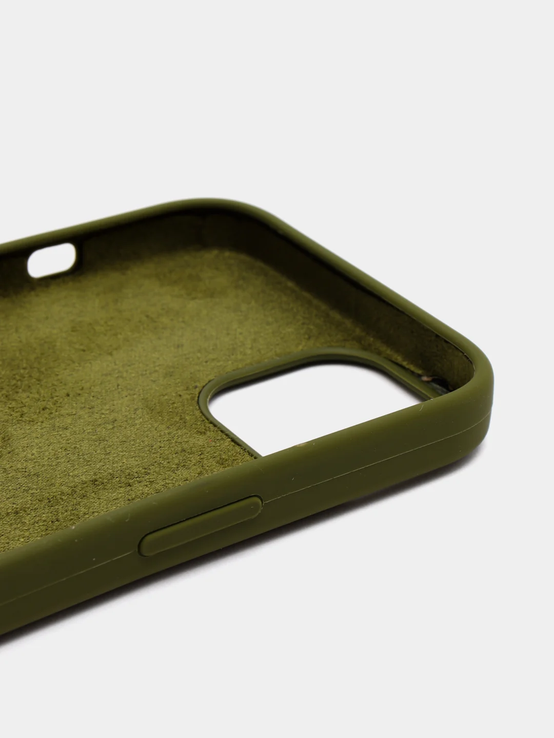 Зелёный хаки чехол Silicone Case для iPhone 13 / 14, Pro, Pro Max с закрытым низом