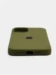 Зелёный хаки чехол Silicone Case для iPhone 13 / 14, Pro, Pro Max с закрытым низом