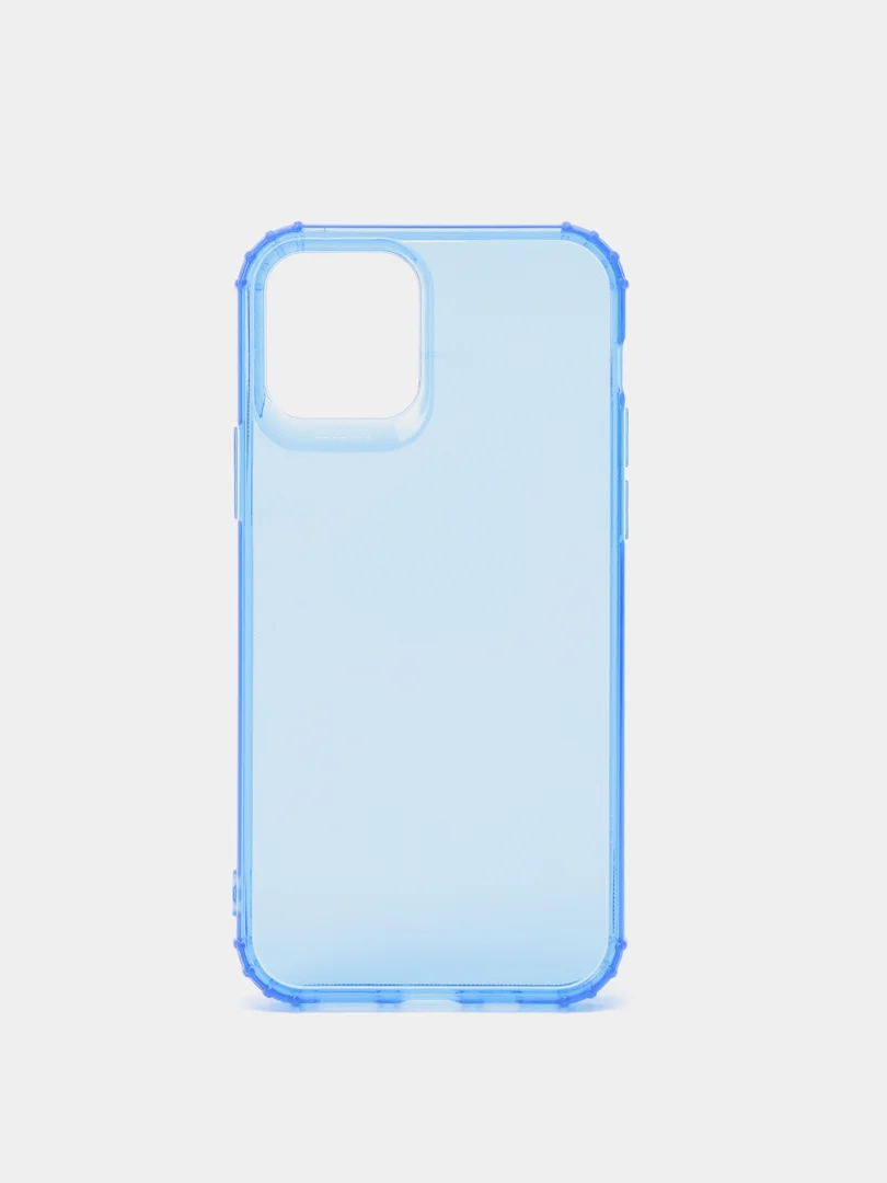Синий чехол силиконовый, прозрачный " Неон" для Айфон iPhone 11 / 11 Pro / 11 Pro Max / 12
