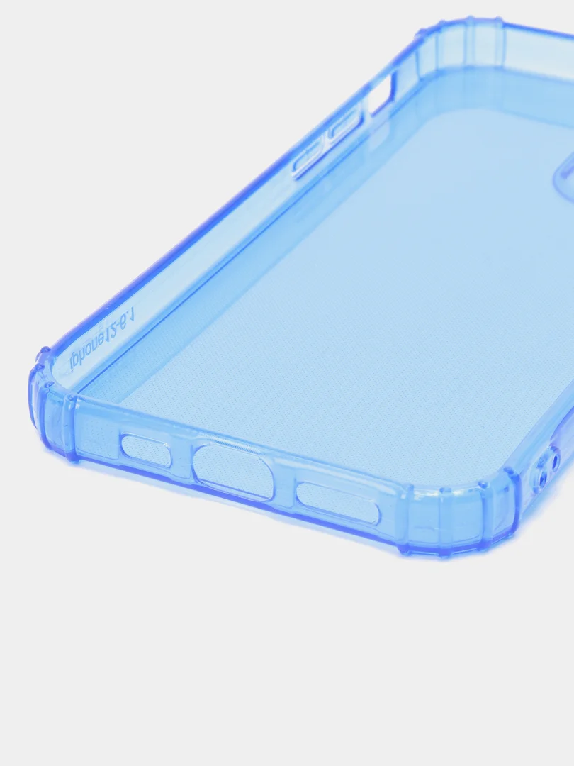 Синий чехол силиконовый, прозрачный " Неон" для Айфон iPhone 11 / 11 Pro / 11 Pro Max / 12