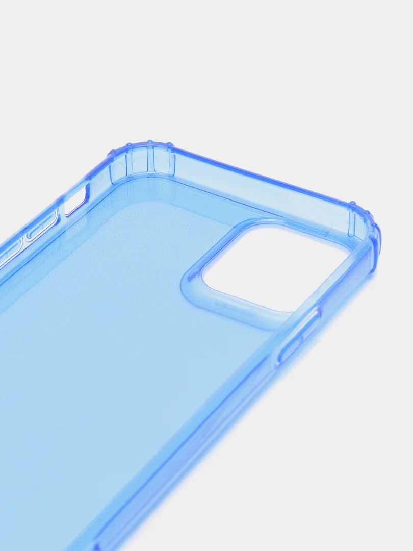 Синий чехол силиконовый, прозрачный " Неон" для Айфон iPhone 11 / 11 Pro / 11 Pro Max / 12