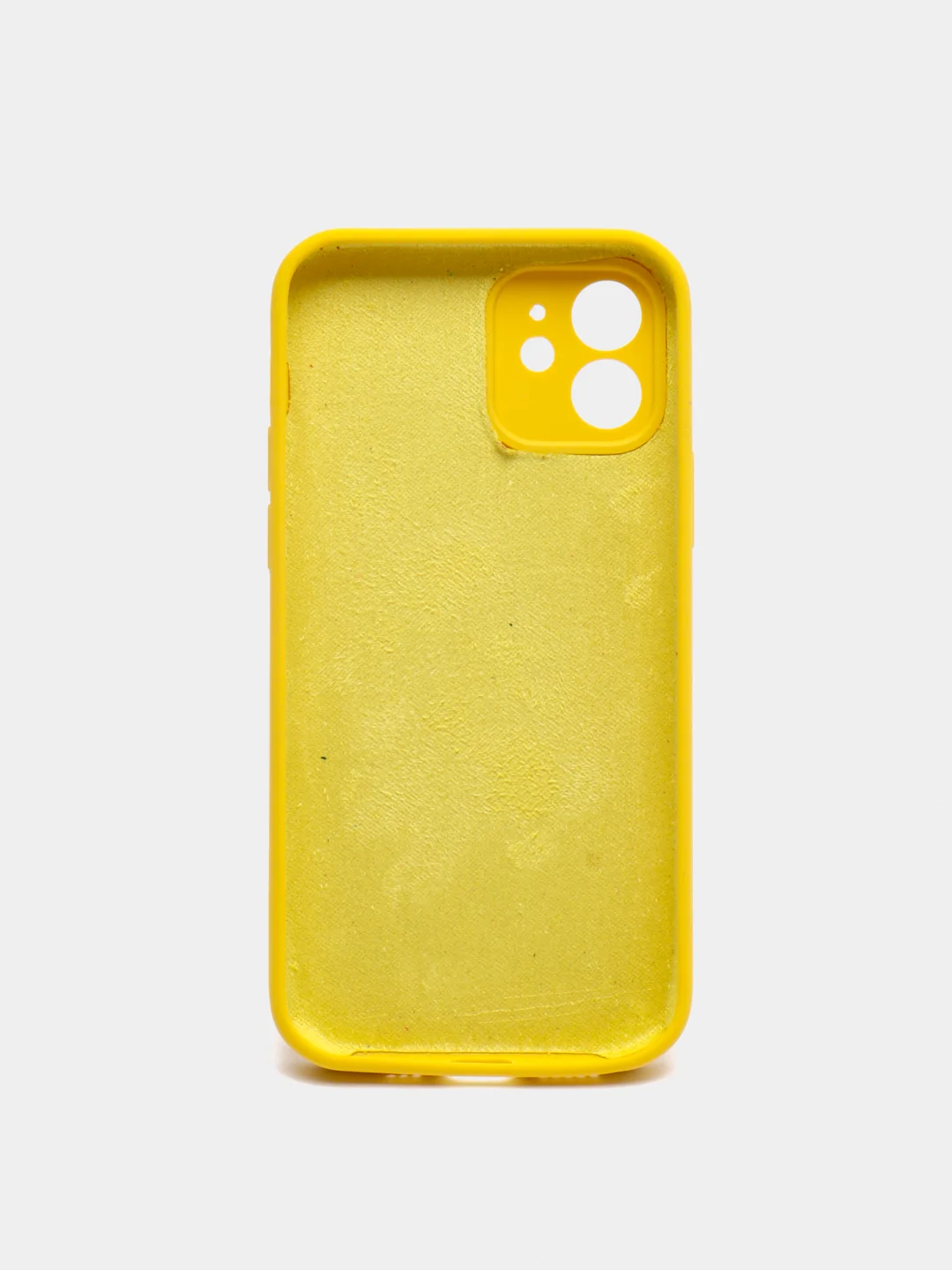 Желтый чехол Silicon Case iPhone 11/12/12PRO MAX с защитой камеры с бархатной подкладкой БЕЗ LOGO