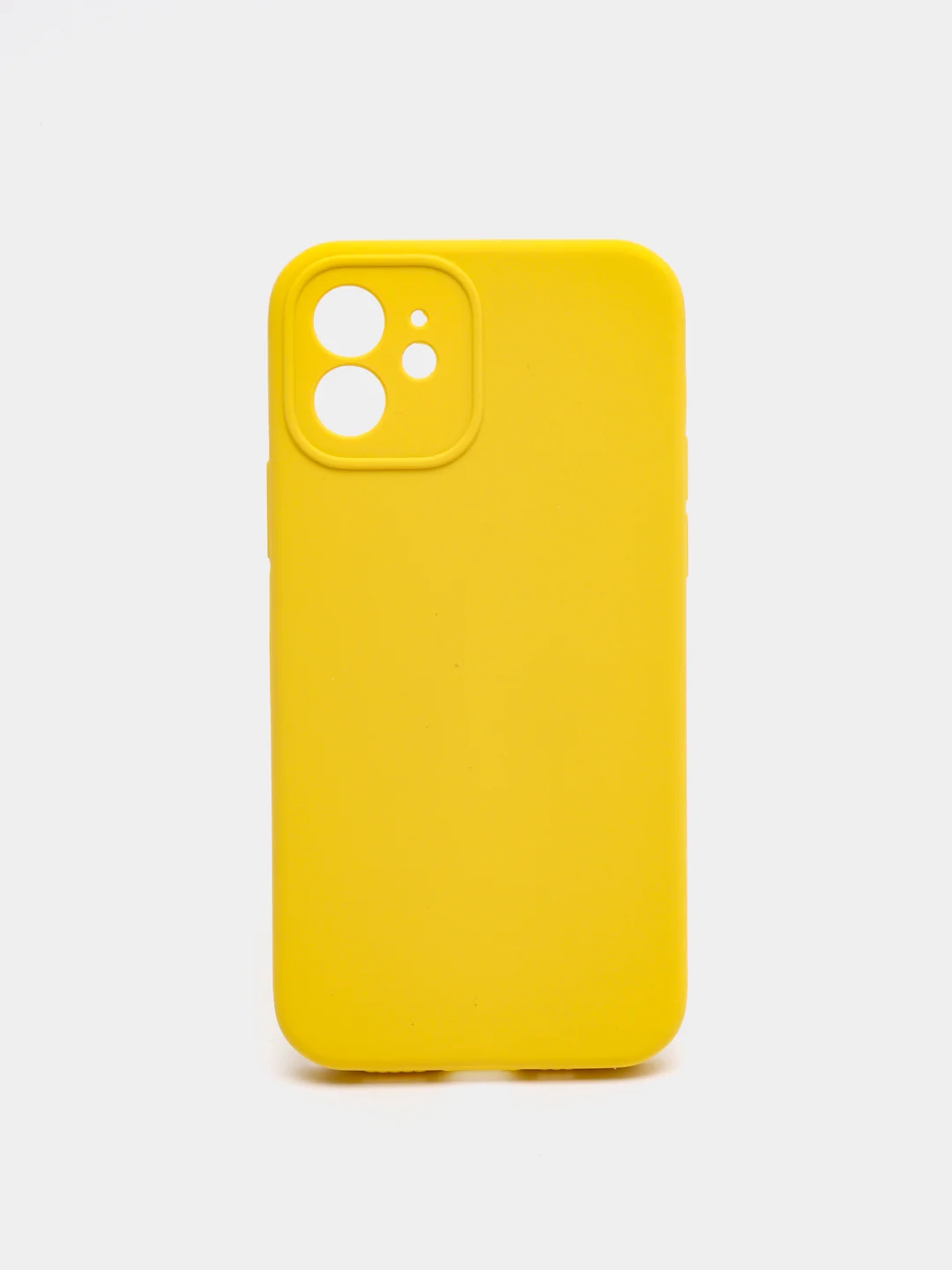 Желтый чехол Silicon Case iPhone 11/12/12PRO MAX с защитой камеры с бархатной подкладкой БЕЗ LOGO