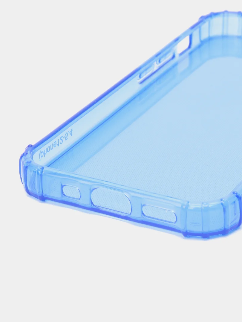 Синий чехол силиконовый, прозрачный " Неон" для Айфон iPhone 11 / 11 Pro / 11 Pro Max / 12