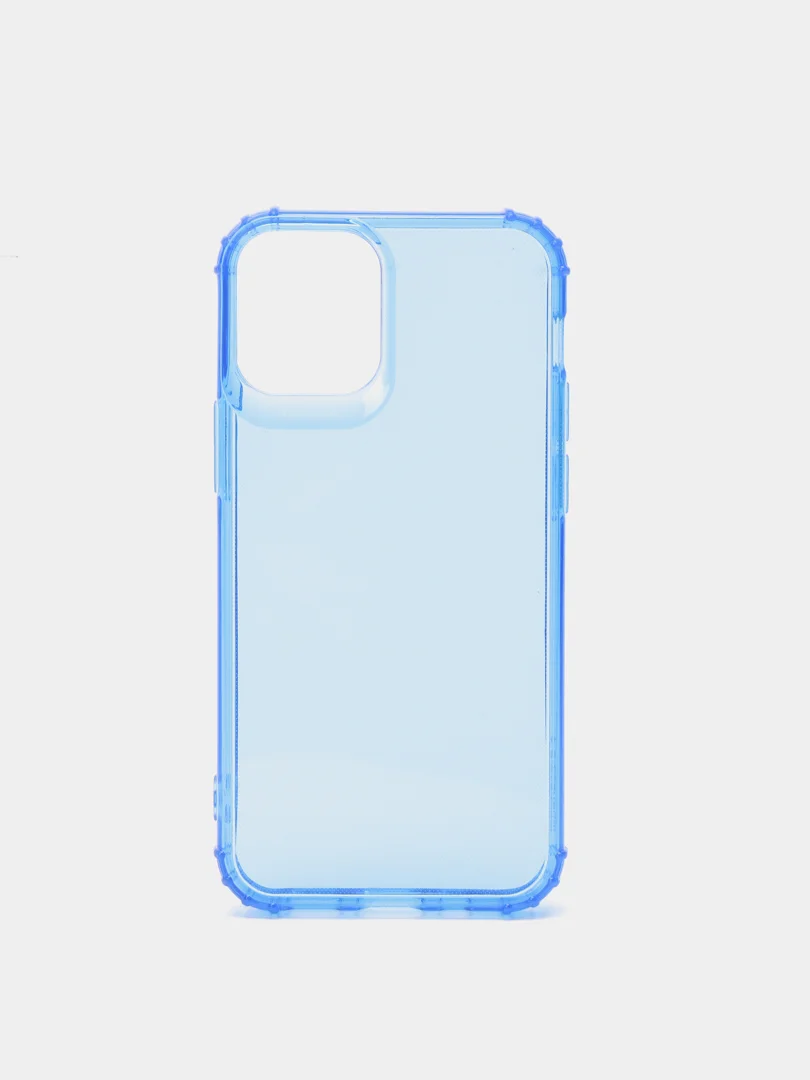 Синий чехол силиконовый, прозрачный " Неон" для Айфон iPhone 11 / 11 Pro / 11 Pro Max / 12
