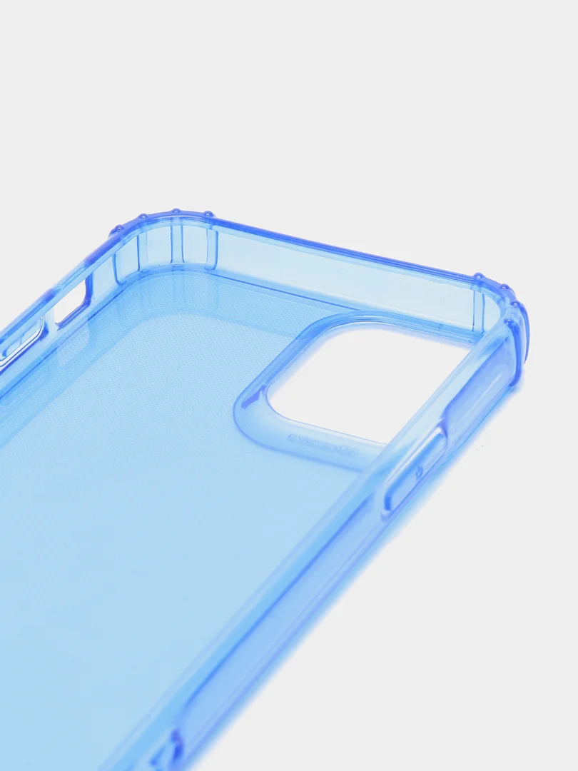 Синий чехол силиконовый, прозрачный " Неон" для Айфон iPhone 11 / 11 Pro / 11 Pro Max / 12