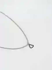 Серый металлик цепочка женская на шею с подвеской "Сердце"