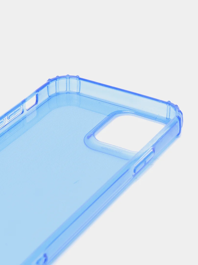 Синий чехол силиконовый, прозрачный " Неон" для Айфон iPhone 11 / 11 Pro / 11 Pro Max / 12