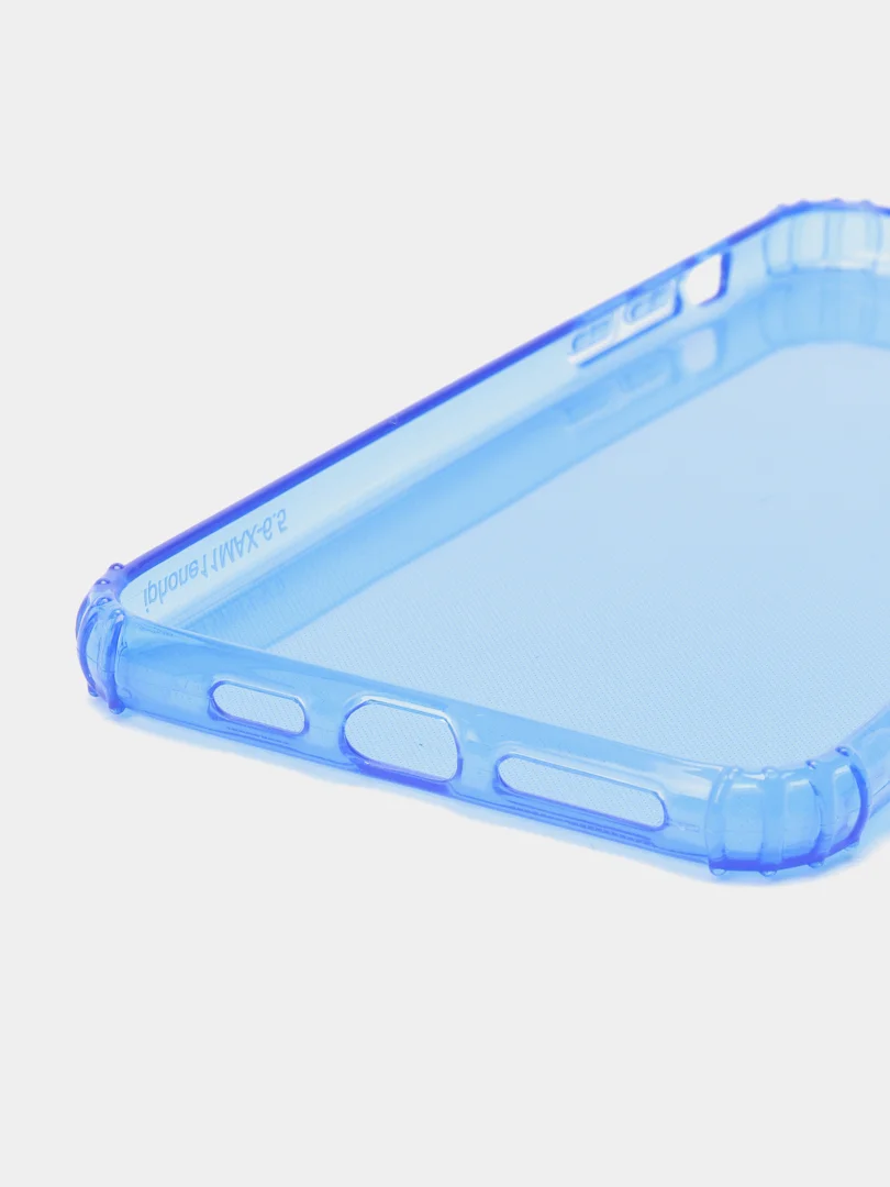 Синий чехол силиконовый, прозрачный " Неон" для Айфон iPhone 11 / 11 Pro / 11 Pro Max / 12