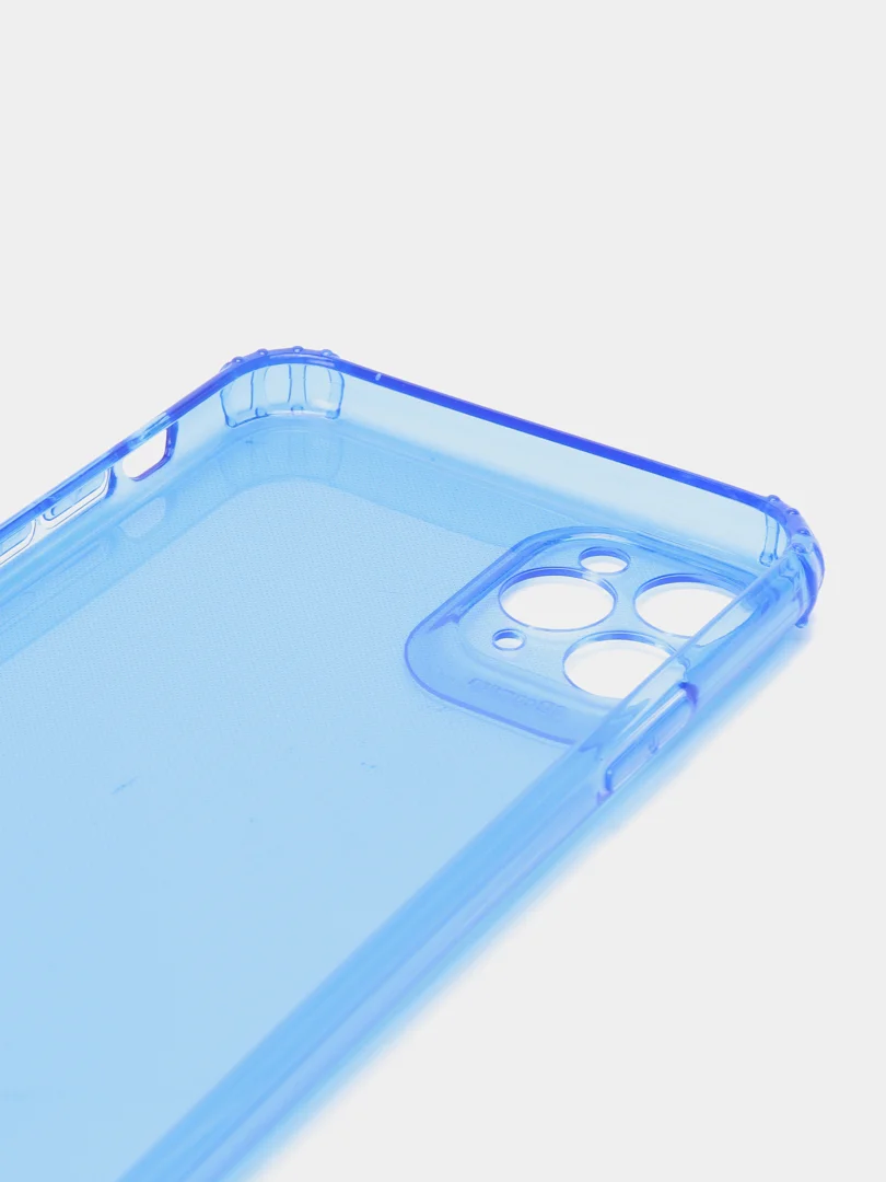 Синий чехол силиконовый, прозрачный " Неон" для Айфон iPhone 11 / 11 Pro / 11 Pro Max / 12