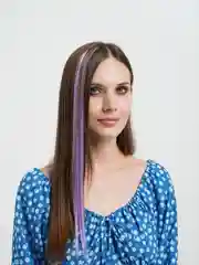 Сиреневый цветные и двухцветные накладные пряди / локоны волос на заколке-зажиме