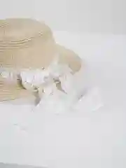 Бежевый детская шляпа для девочки, соломенная