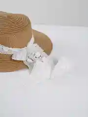 Карамельный детская шляпа для девочки, соломенная