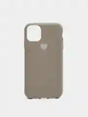 Серый матовый чехол с сердцем на Apple iphone 11, 11Pro, 11ProMax, XS, XSMax, XR, X, 7/8Plus,7/8