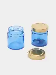 Золотой ёмкость банка с крышкой стеклянная для свечей, сыпучих, конфет, специй, мёда 2шт. по 200мл