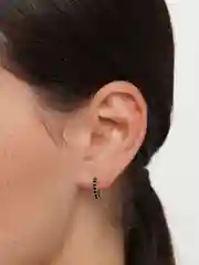Черный серьги кольца со стразами