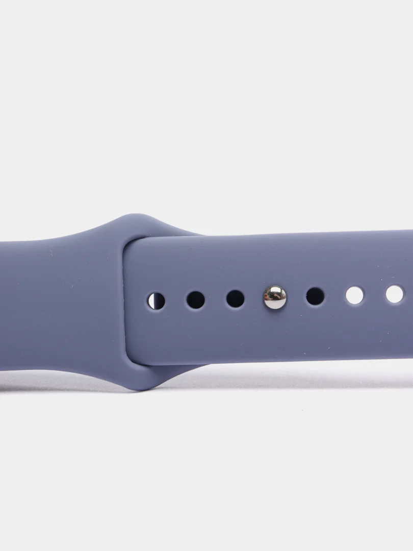 Серый силиконовый ремешок + защитная накладка со стеклом на корпус Apple Watch 42 mm