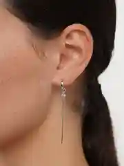 Серебряный асимметричные серьги-кольца с подвесками