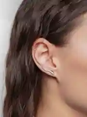 Серебряный серьги-клаймберы в виде листа
