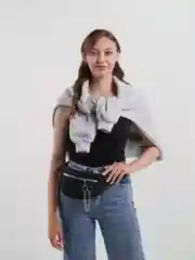 Черный сумка поясная бананка