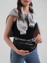 Черный сумка поясная бананка