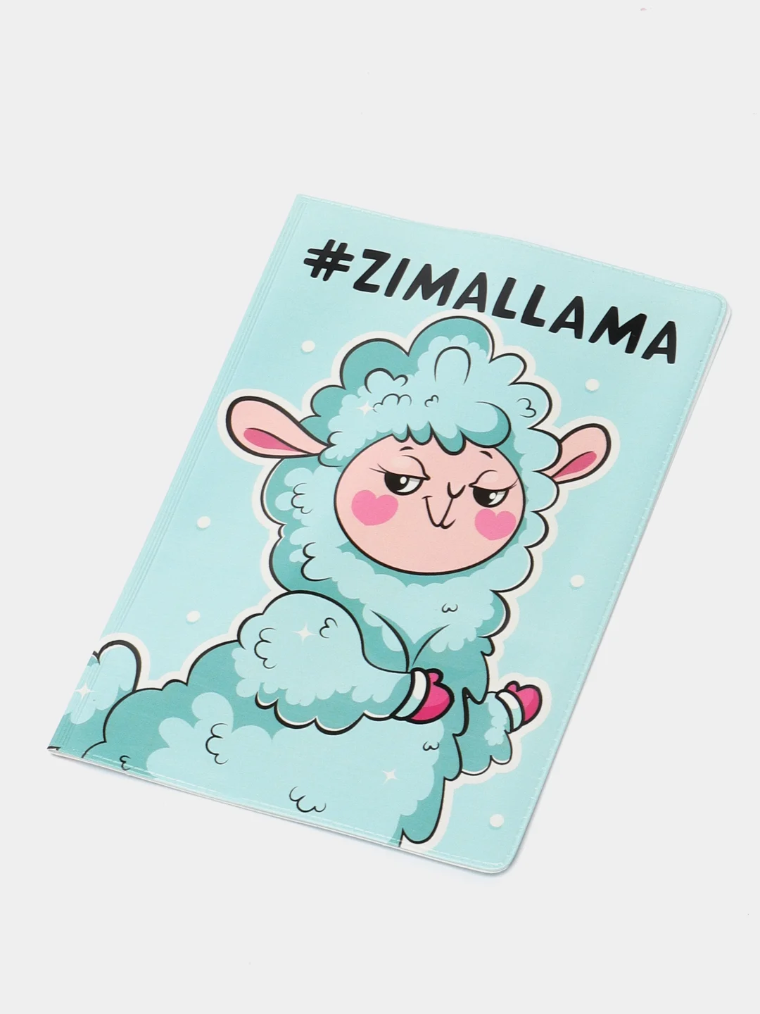 Бирюзовый обложка на паспорт "Лама"