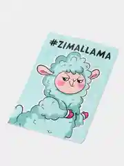 Бирюзовый обложка на паспорт "Лама"