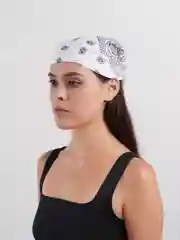 Белый бандана классическая с принтом