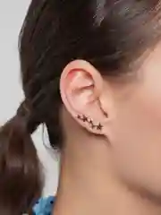 Черный серьги, каффы, цвет золотой