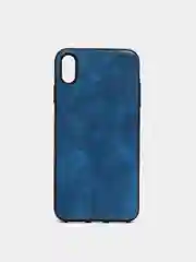 Синий чехол IPhone 11 / 11ProMax / 12 / 12ProMax / X / XS / XS Max силиконовый, имитация кожи