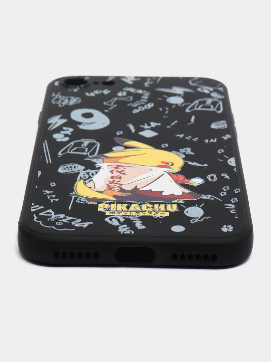 Черный чехол силиконовый Pokemon "Пикачу" для iPhone 7/8 Plus/XS/XR/SE Max/11/12 Pro Max/13