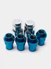 Гайки секретные LS M12 х 1.25 / 32 мм, конус, 4+2 ключа, хром, 20605SP