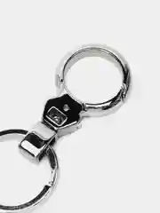 Серебряный двойной металлический брелок для ключей, 8 см
