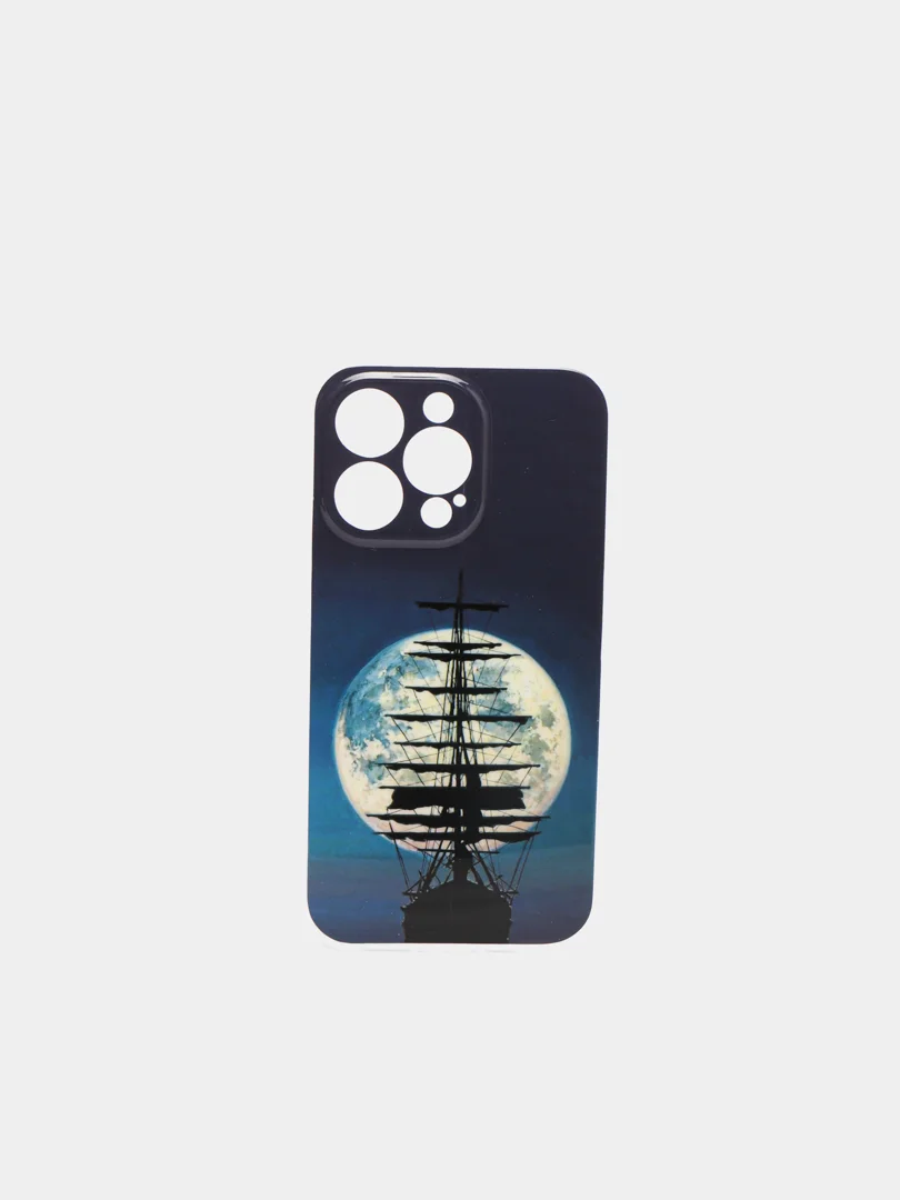 Темно-синий чехол iPhone 13 mini, 13, 13 Pro, 13 Pro Max силиконовый с рисунком