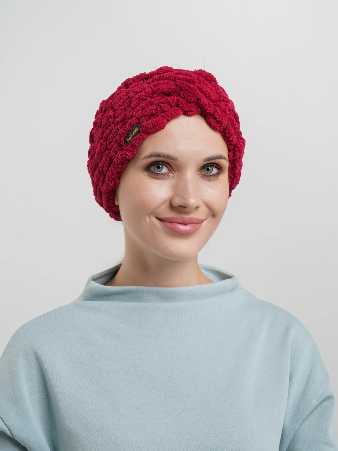 Бордовый плюшевая повязка на голову Hand made, 2 цвета