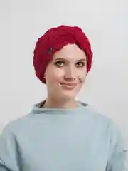 Бордовый плюшевая повязка на голову Hand made, 2 цвета