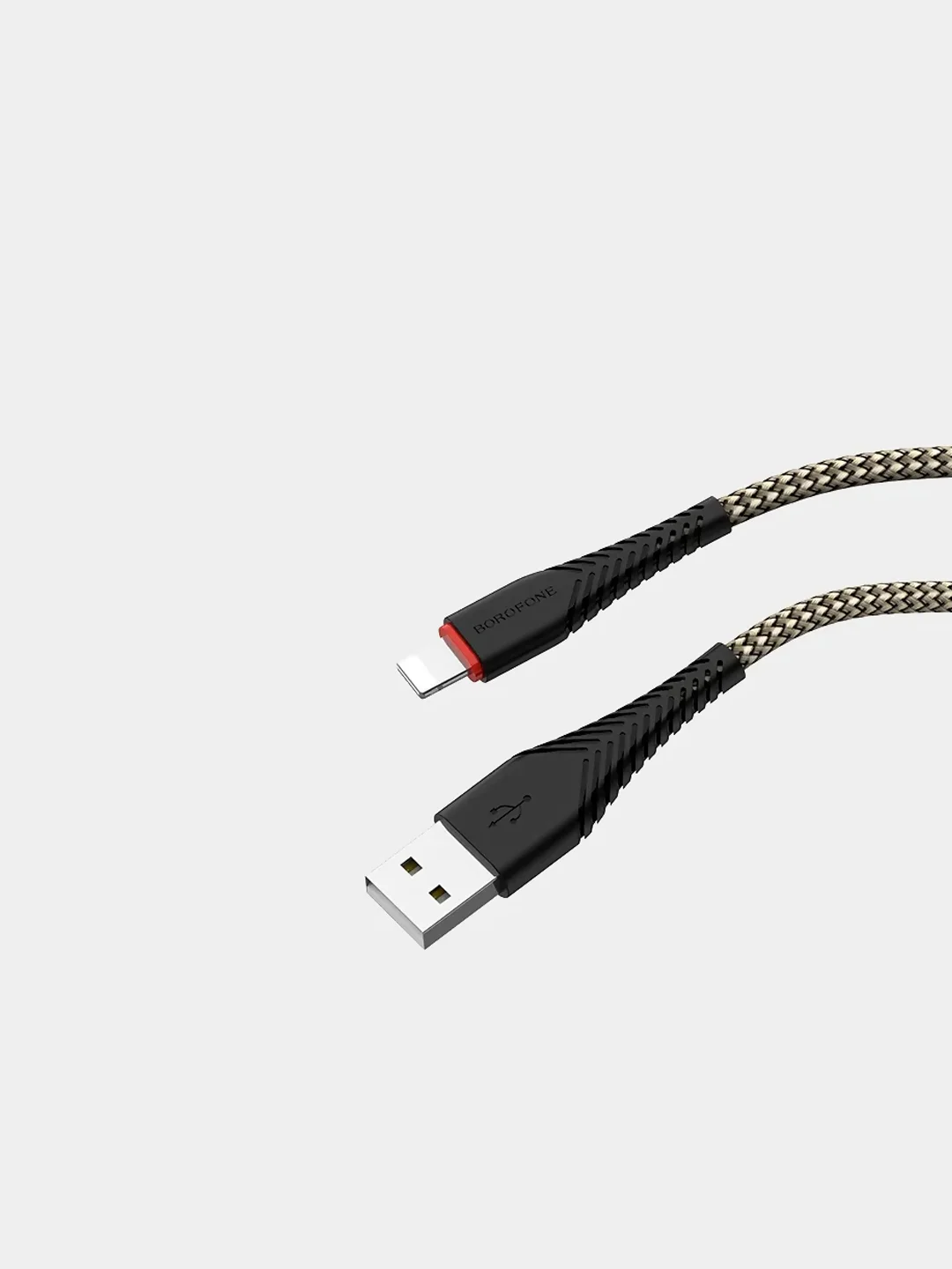 Белый зарядный кабель Borofone BX25 Type-C, Micro USB, Lightning, 2.4A