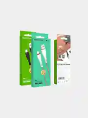 Белый зарядный кабель Borofone BX25 Type-C, Micro USB, Lightning, 2.4A