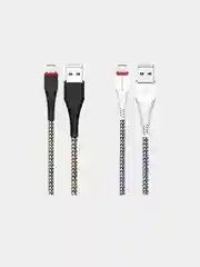 Белый зарядный кабель Borofone BX25 Type-C, Micro USB, Lightning, 2.4A