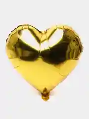 Золотой воздушный шар "Сердце", фольгированный, 18", 45 см