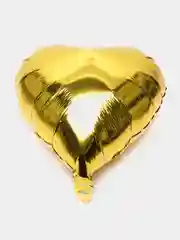 Золотой воздушный шар "Сердце", фольгированный, 18", 45 см