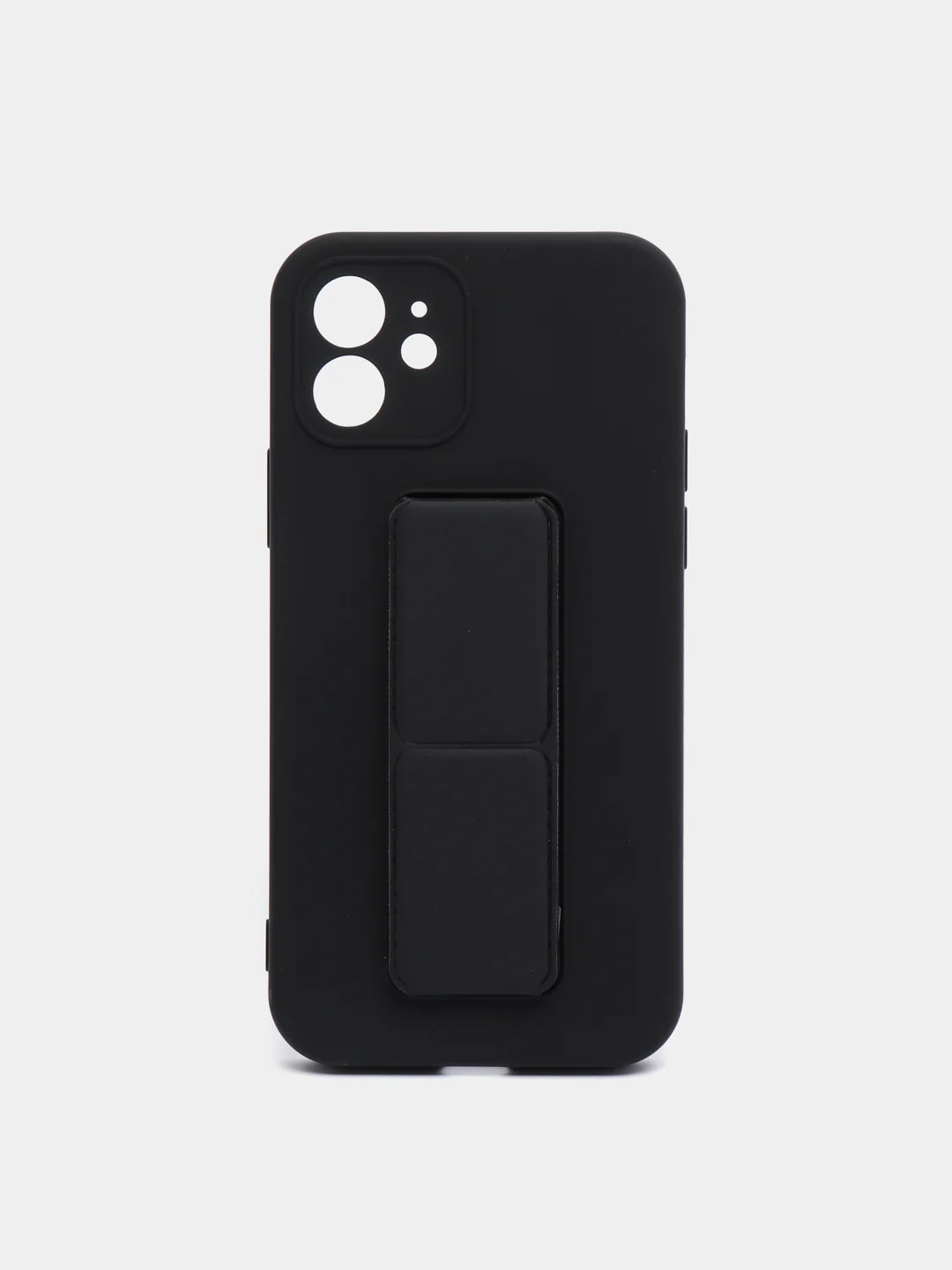 Черный чехол для iPhone 12 / 12 Pro / 12 Pro Max, силиконовый с магнитным держателем-подставкой