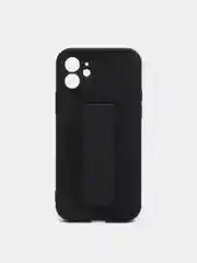 Черный чехол для iPhone 12 / 12 Pro / 12 Pro Max, силиконовый с магнитным держателем-подставкой