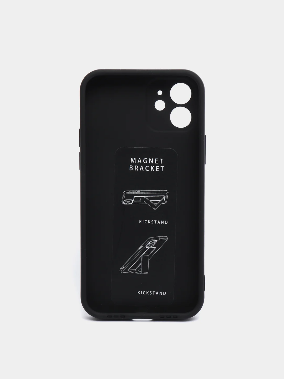 Черный чехол для iPhone 12 / 12 Pro / 12 Pro Max, силиконовый с магнитным держателем-подставкой